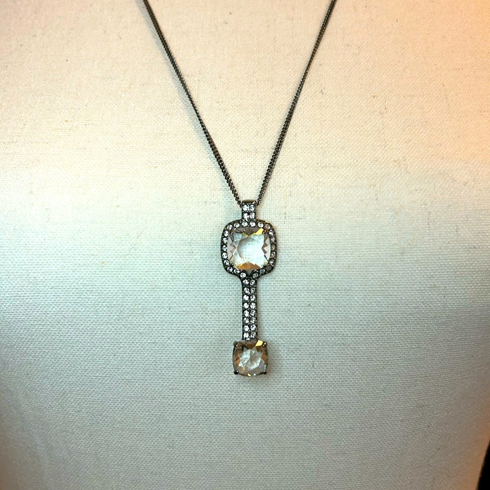 Swarovski Necklace crystal bar necklace. Long chain with 5 Lengths